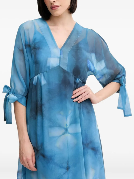  Sandro Ferrone Vestido Midi Con Estampado Floral - Azul 