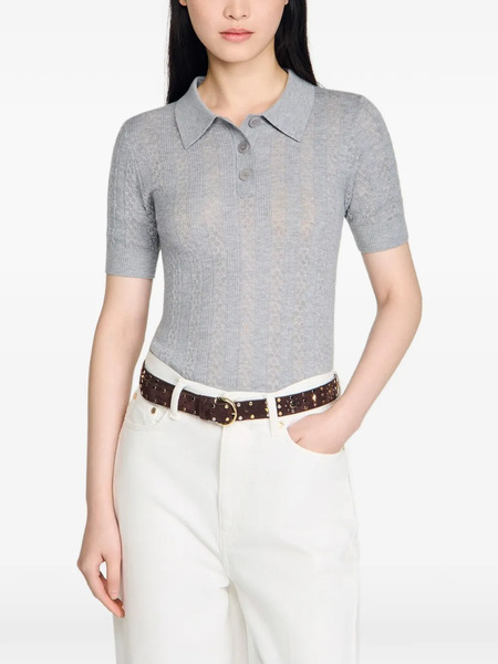  Sandro Polo De Punto Calado - Gris 