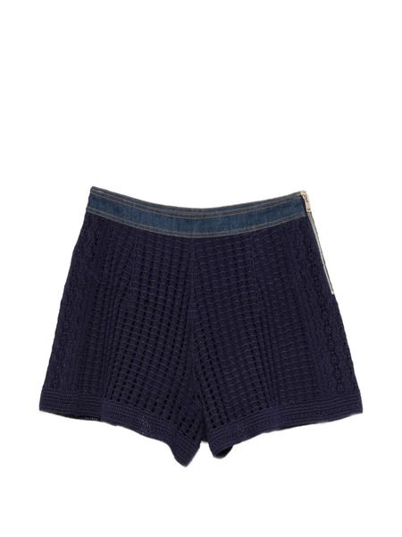 Sandro Shorts Con Ribete De Punto - Azul 
