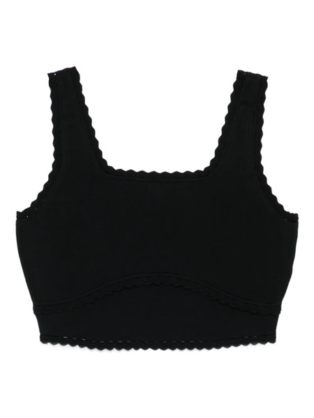  Sandro Top Con Ribete Festoneado - Negro 