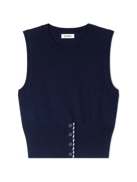  Sandro Top Corto A Rayas - Azul 