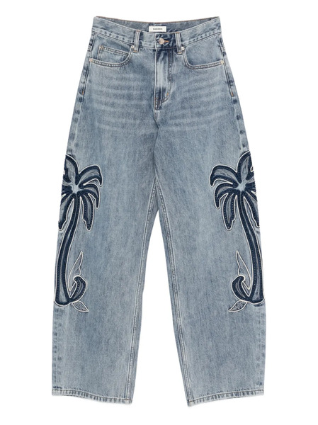  Sandro Vaqueros Con Palmeras Bordadas - Azul 