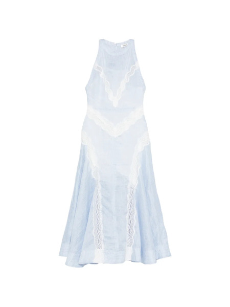  Sandro Vestido Largo A Rayas - Azul 