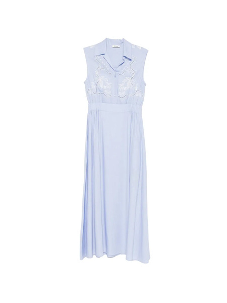  Sandro Vestido Largo Bordado - Azul 