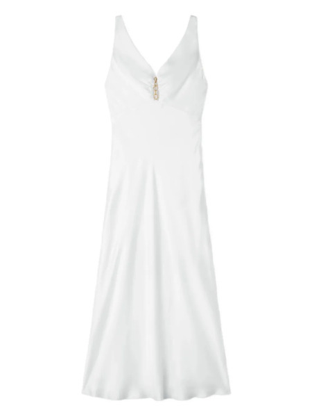  Sandro Vestido Largo Con Efecto Satinado - Blanco 