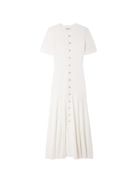  Sandro Vestido Midi Con Botones - Neutro 