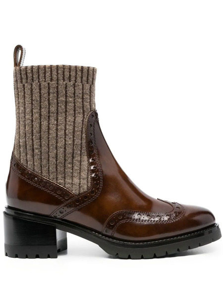  Santoni Botines Estilo Calcetín - Marrón 