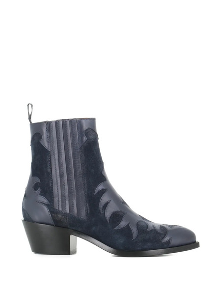  Sartore Botas Con Aplique De Llamas - Azul 
