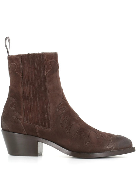  Sartore Botines Estilo Western - Marrón 