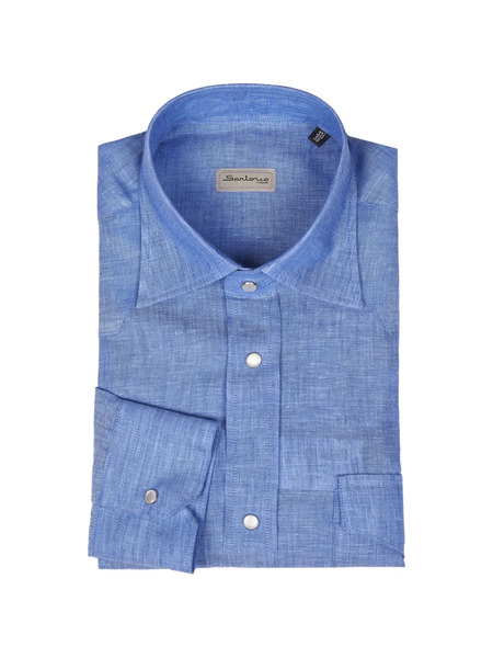  Sartorio Napoli Camisa Con Botones - Azul 