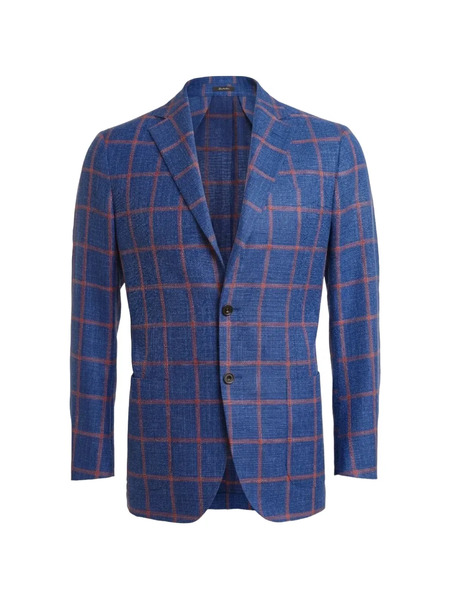  Sartorio Napoli Windowpane Virgin Wool-blend Jacket - Azul 