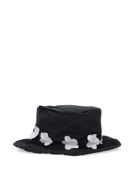  Scha Gorro Con Aplique Floral - Negro 