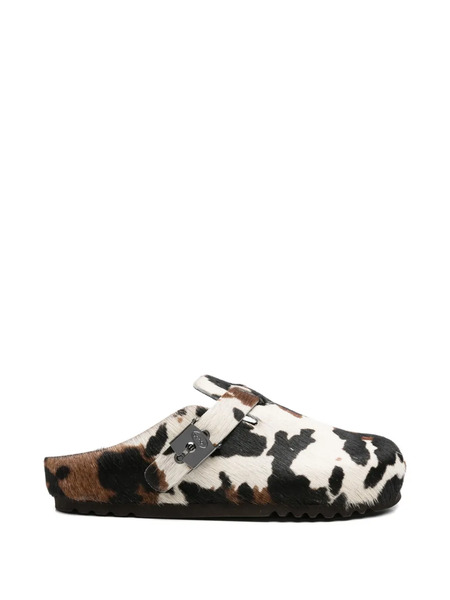  Scholl Mules Con Estampado De Vaca - Blanco 