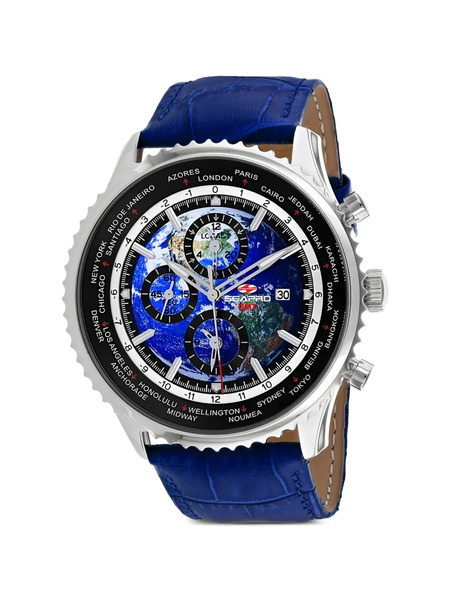  Seapro Reloj Meridian World Timer Gmt De 47 Mm - Azul 