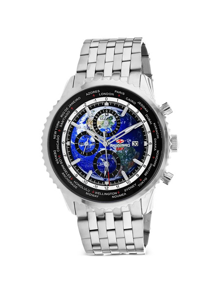  Seapro Reloj Meridian World Timer Gmt De 47 Mm - Azul 
