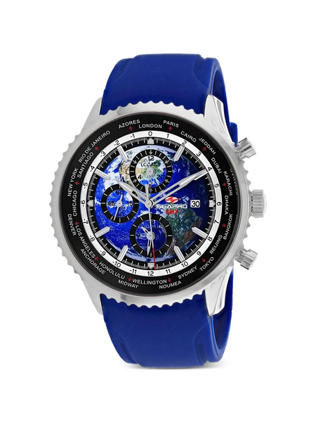  Seapro Reloj Meridian World Timer Gmt De 47 Mm - Azul 