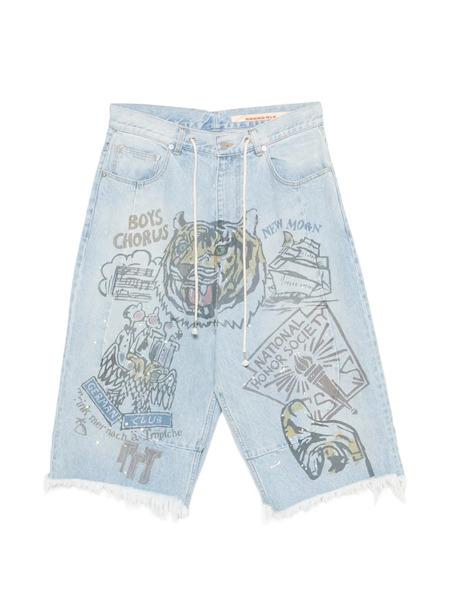  Secnd Slf Bermudas Con Estampado Gráfico - Azul 