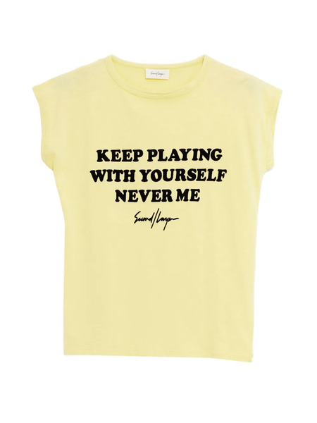  Second/layer Camiseta Con Cuello Redondo - Amarillo 