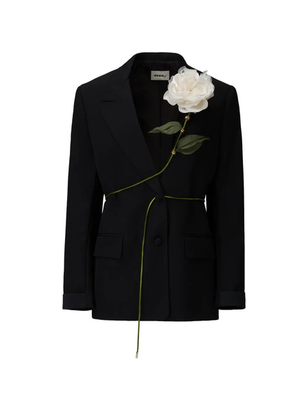  Seen Users Blazer Carnivorous Rose - Negro 