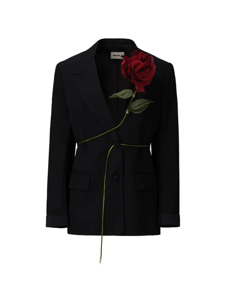  Seen Users Blazer Carnivorous Rose - Negro 