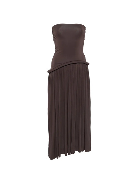  Séfr Vestido Palabra De Honor Plisado - Marrón 