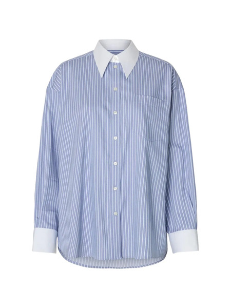  Selected Camisa A Rayas - Azul 
