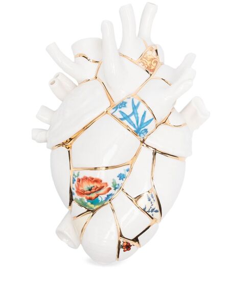  Seletti Corazón De Porcelana Love In Bloom Kintsugi De Seletti X Marcantonio Raimondi Malerba - Blanco 