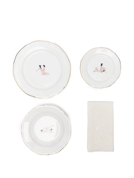  Seletti Juego De Cuatro Platos Offered - Blanco 