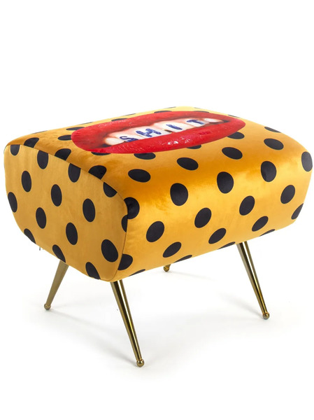  Seletti Pouf Con Motivo De Lunares - Amarillo 