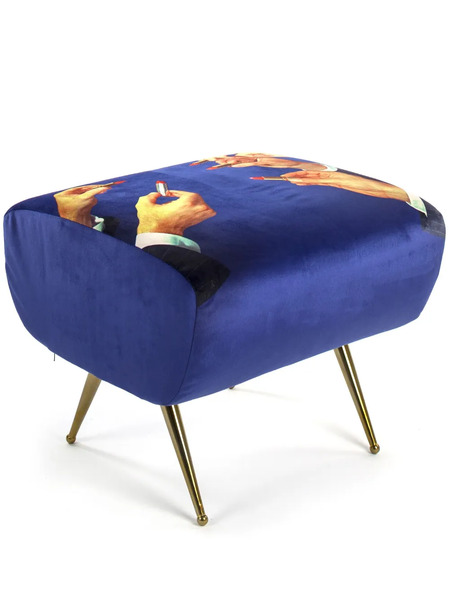  Seletti Pouf Con Pintalabios Estampado - Azul 