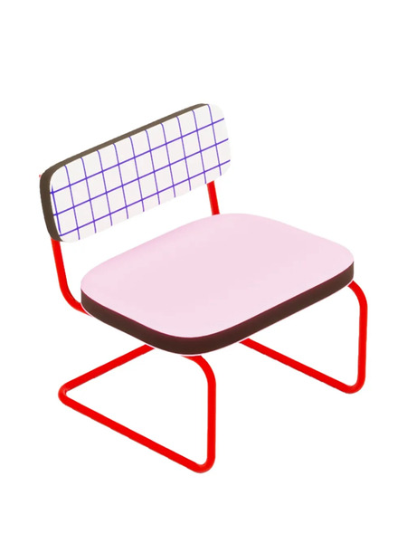  Seletti Silla Con Motivo De Cuadrícula (70,5 Cm X 41 Cm) - Rosa 