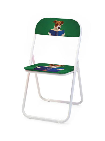  Seletti Silla Plegable Toiletpaper Nerdy Dog - Blanco 