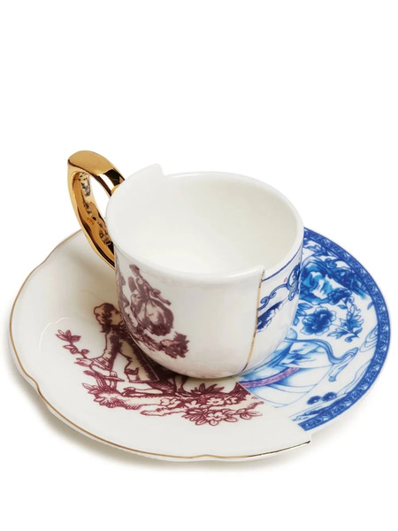  Seletti Taza De Café Con Platillo Hybrid Eufemia - Blanco 