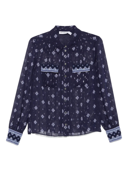  Self-portrait Blusa Estampada - Azul 