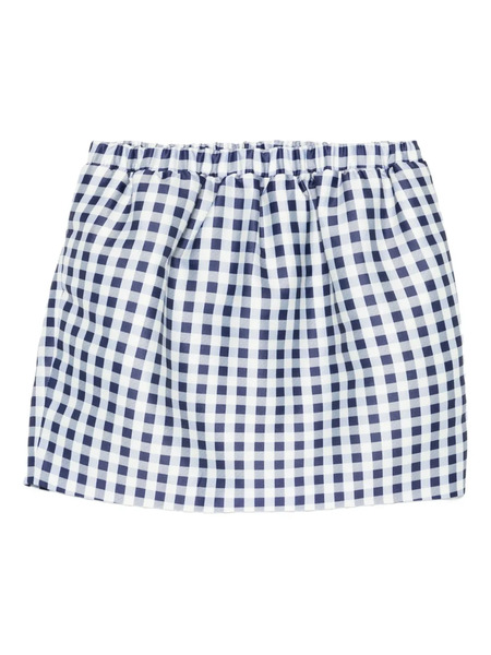  Self-portrait Falda A Cuadros Gingham - Azul 