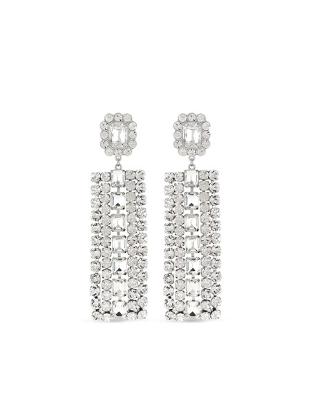  Self-portrait Pendientes Largos Crystal - Plateado 