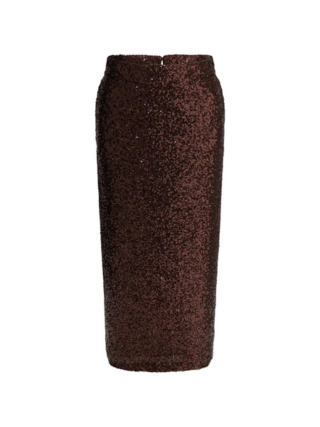  Semper Falda Midi Con Lentejuelas - Marrón 