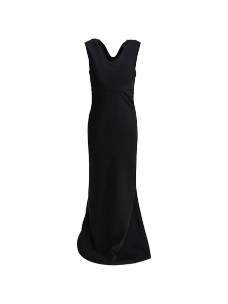  Semper Vestido Largo Con Cuello Desbocado - Negro 