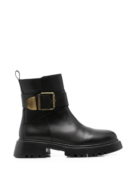  Sergio Moretti Firenze Buckle-strap Ankle Boots - Negro 