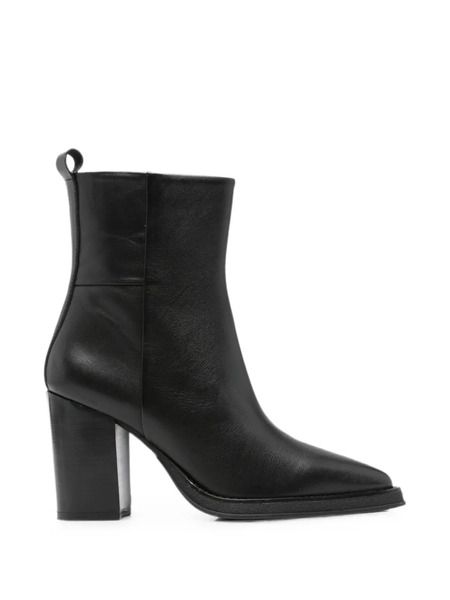  Sergio Moretti Firenze Pointed-toe Block-heel Ankle Boots - Negro 