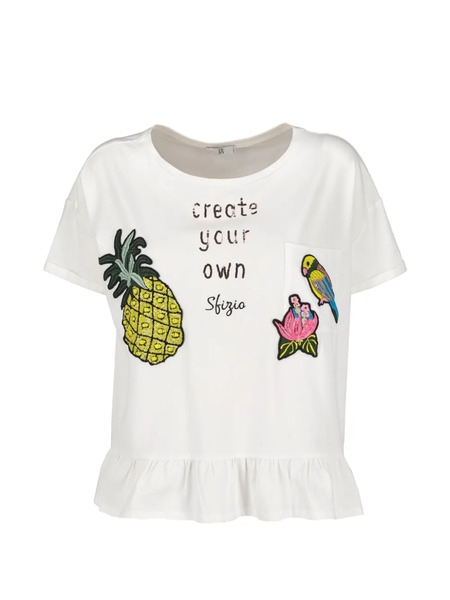  Sfizio Pineapple Ruffle T-shirt - Blanco 