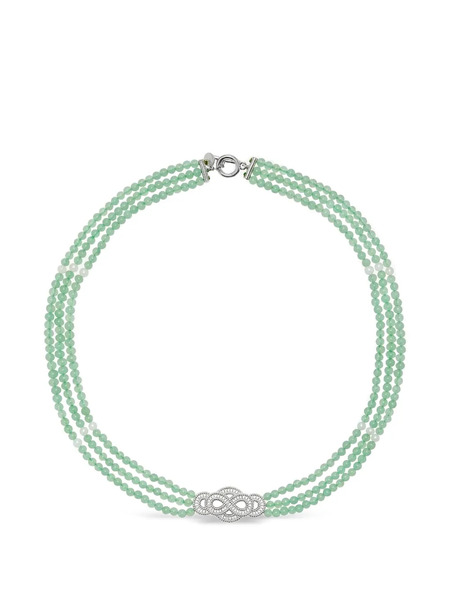  Shanghai Tang Collar Fortune Infinite Knot Con Jade - Plateado 
