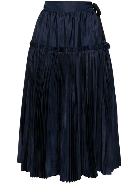  Shanshan Ruan Falda Con Pliegues - Azul 