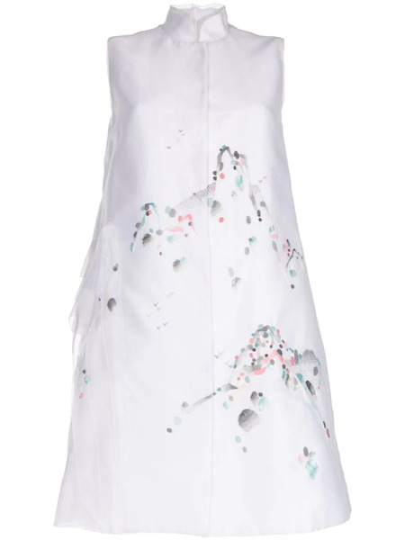  Shiatzy Chen Abrigo Renascent Collection Con Paneles De Organza - Blanco 