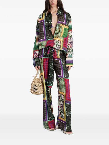  Siedres Camisa Con Estampado Patchwork - Negro 