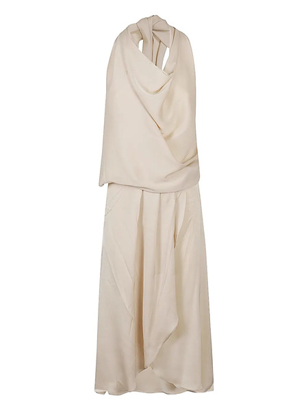  Silk95five Vestido Drapeado Con Cuello Halter - Neutro 