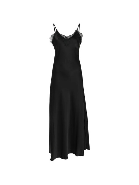  Silkylicious Vestido Largo De Encaje - Negro 