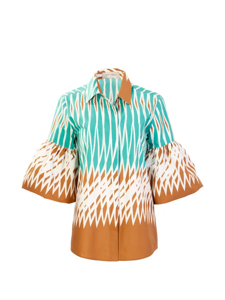  Silvia Tcherassi Camisa Helina Estampada - Azul 