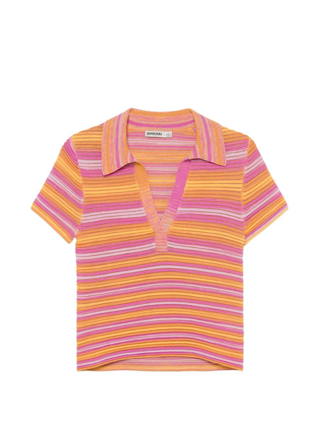  Simkhai Polo De Punto A Rayas - Naranja 