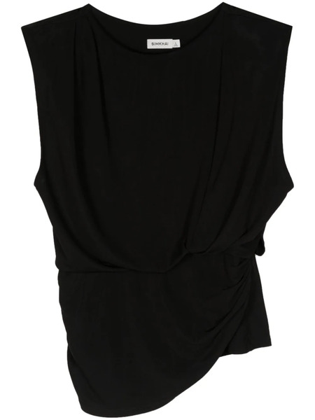  Simkhai Top Daton Drapeado - Negro 